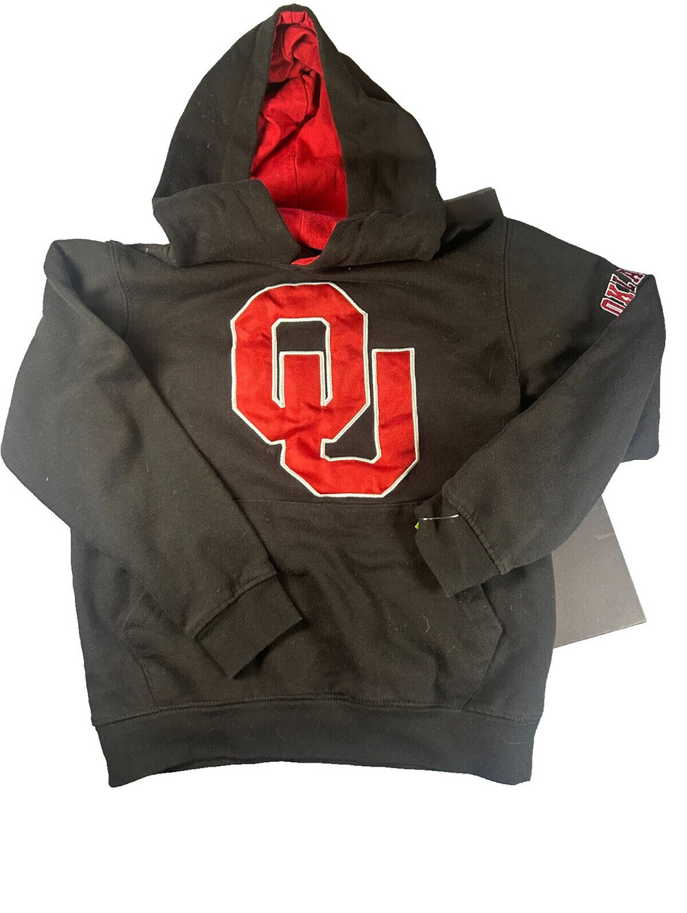 Vintage Stadium Athletics Oklahoma Sooners Black/Red Hoodie Size YOUTH Small 6-7